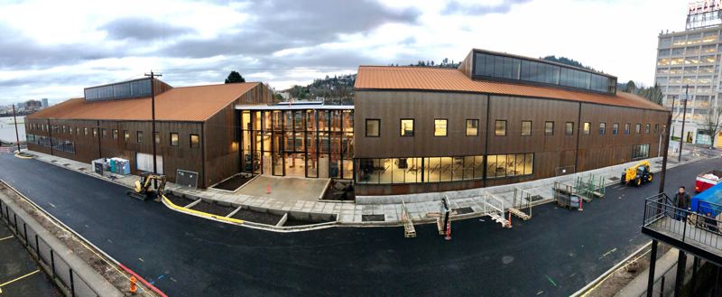 wide angle exterior view of Redfox Commons building